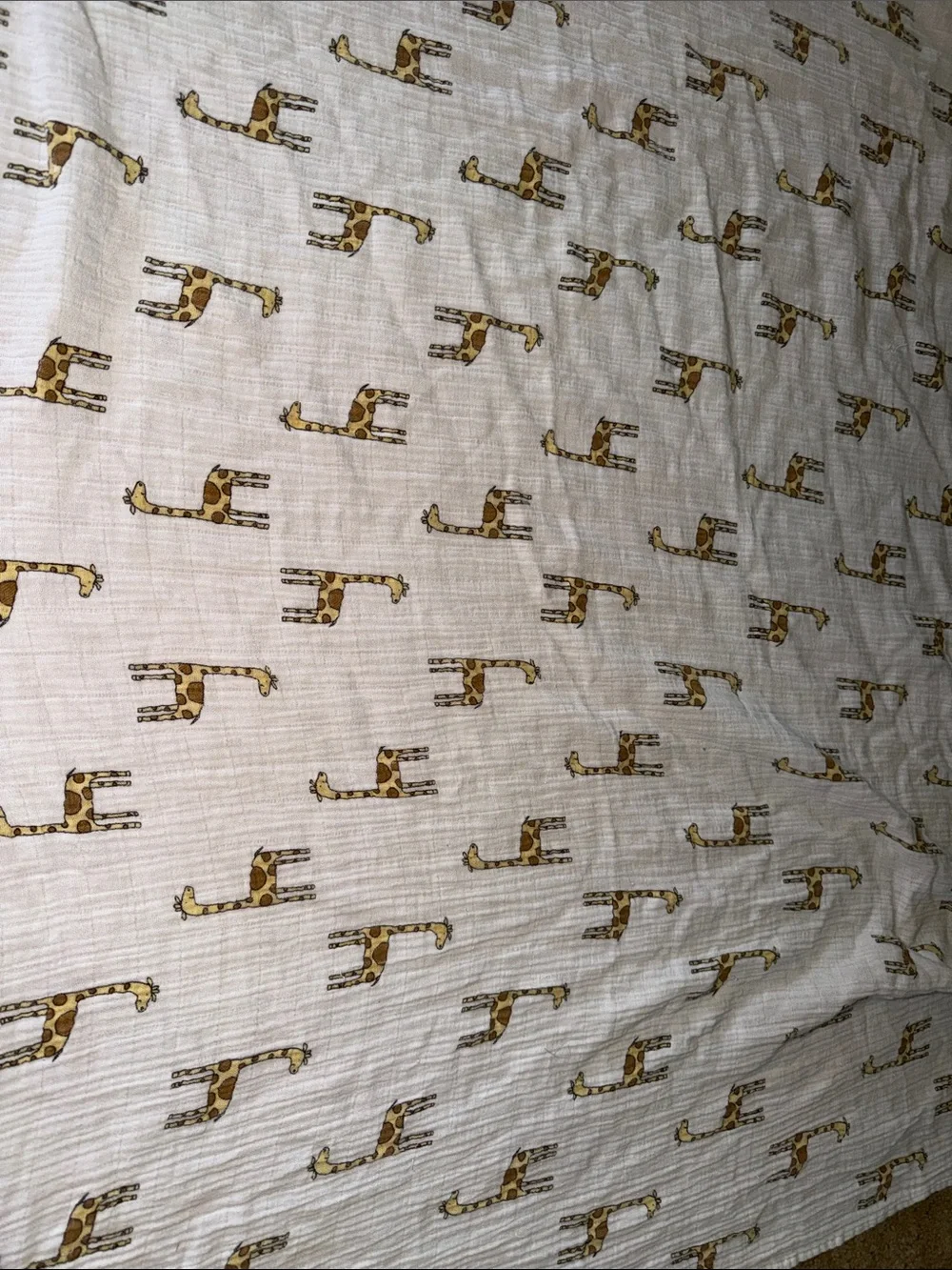 Aden Anais Muslin Baby Swaddle Blanket Giraffe Safari Pattern Cream 38x44